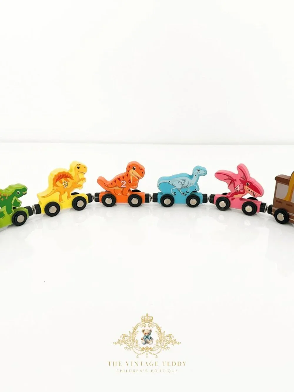NWT Cute Wooden Dinosaurs Train Activity Play Set Children’s Early Learning Toys